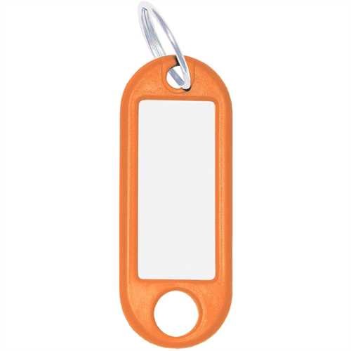 WEDO Schlüsselanhänger, Kunststoff/Metall, mit Ring, Ø: 18 mm, 52 x 21 x 3 mm, orange (10 Stück)