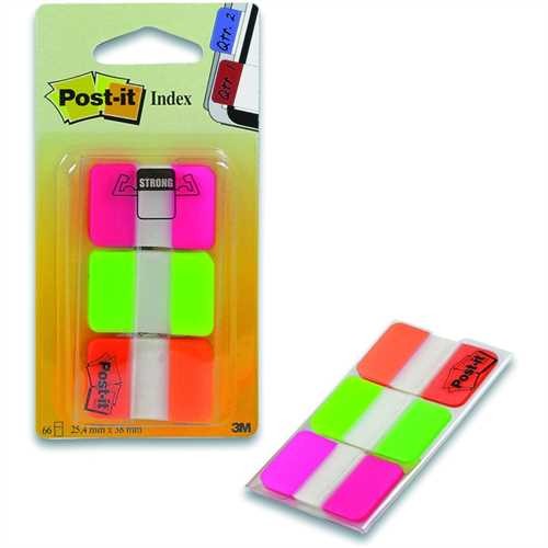 Post-it Haftmarker Index STRONG 686, 25,4 x 38 mm, pink/grün/orange (1 Set)