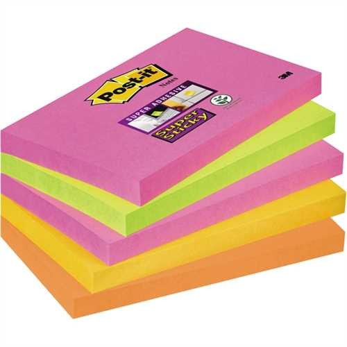 Post-it Haftnotiz Super Sticky Cape Town Collection, 127 x 76 mm, sortiert, 90 Blatt (5 Blocks)