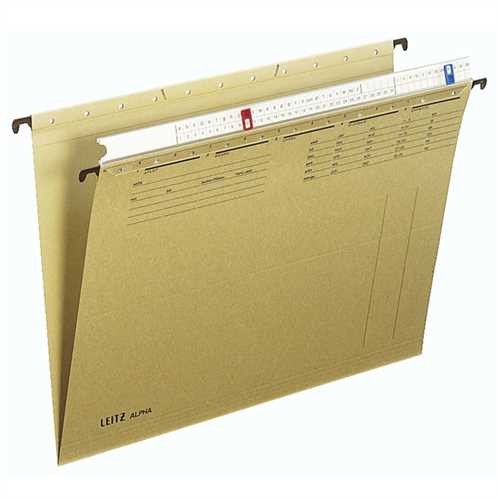 LEITZ Hängemappe ALPHA, Natronkarton (RC), 250 g/m², mit Organisationsleiste, A4, braun