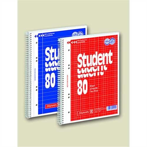 BRUNNEN Collegeblock Student, liniert 32 Linien, A4, Recycling, weiß, Einbandfarbe: orange, 80 Blatt