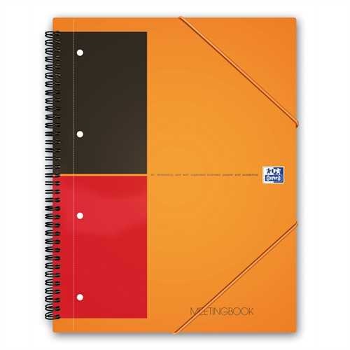 Oxford Collegeblock MEETINGBOOK, liniert 6 mm, 4fach Lochung, A4, 80 g/m², holzfrei, weiß, 80 Blatt