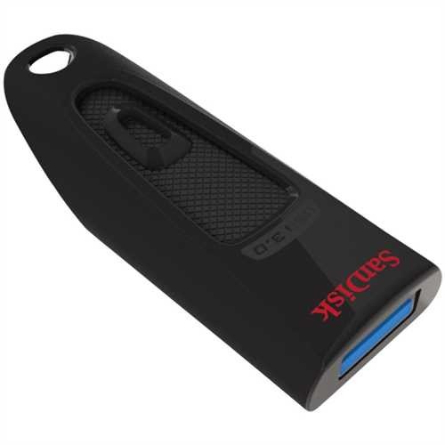 SanDisk USB-Stick Ultra, USB 3.0, 64 GB, Lesegeschwindigkeit: 100 MB/s, schwarz