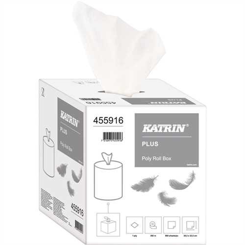 KATRIN Wischtuch Plus, 1lagig, Spenderbox, 32 x 36,5 cm, weiß (800 Stück)