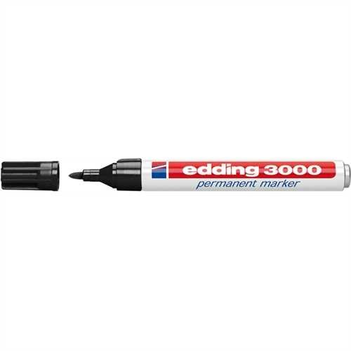 edding Permanentmarker, 3000, Rundspitze, 1,5 - 3 mm, Schreibfarbe: rot