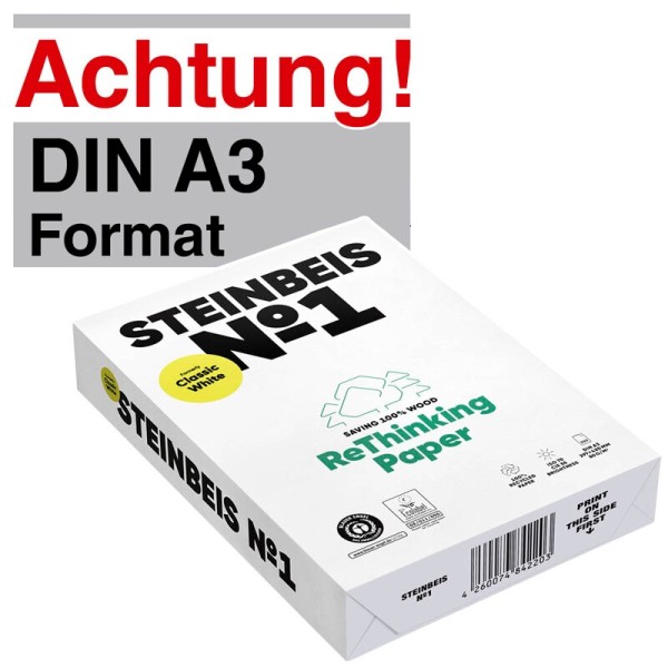 STEINBEIS Recyclingpapier No.1 DIN A3 80 g/qm 500 Blatt