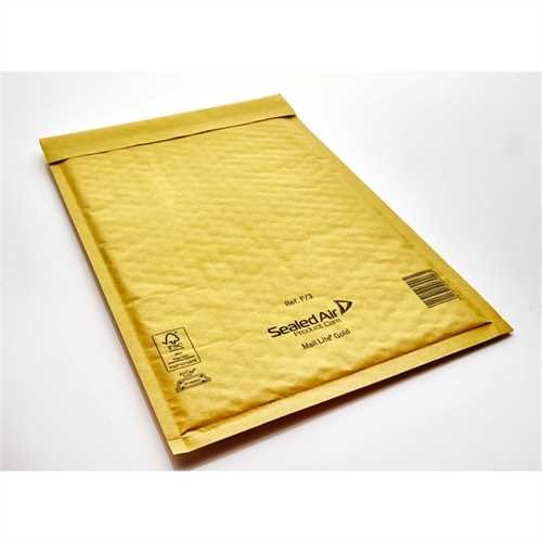 Mail Lite Luftpolstertasche, selbstklebend, Typ: F/3, innen: 220 x 330 mm, Kraftpapier, 80 g/m², gol