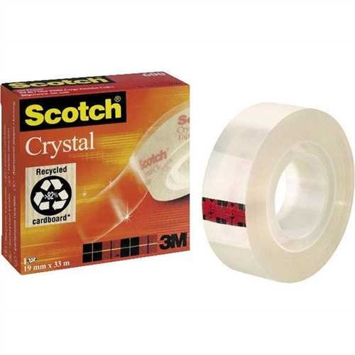 Scotch Klebeband Crystal Clear 600, selbstklebend, 19 mm x 33 m, transparent (1 Rolle)