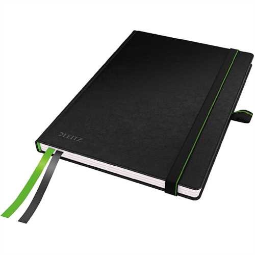 LEITZ Notizbuch Complete, liniert, A5, 100 g/m², Einbandfarbe: schwarz, 80 Blatt