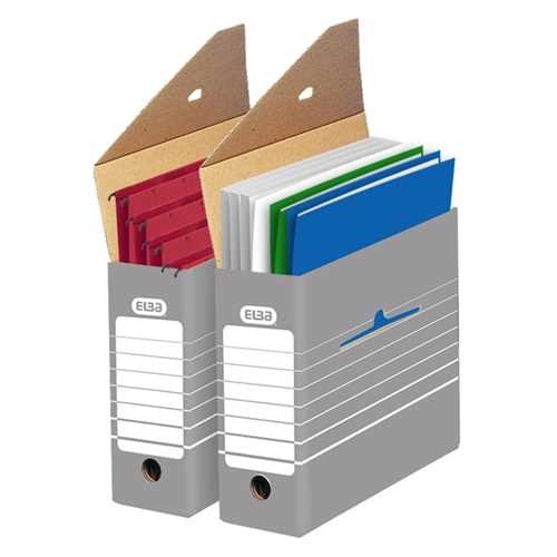 ELBA Archivbox tric, für Hängemappen, A4, 9,5 x 34 x 26,5 cm, grau/weiß