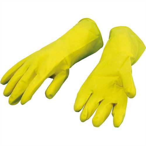 BÜRSTENMANN Handschuh, beflockt, Größe: M, Größe: 8, gelb