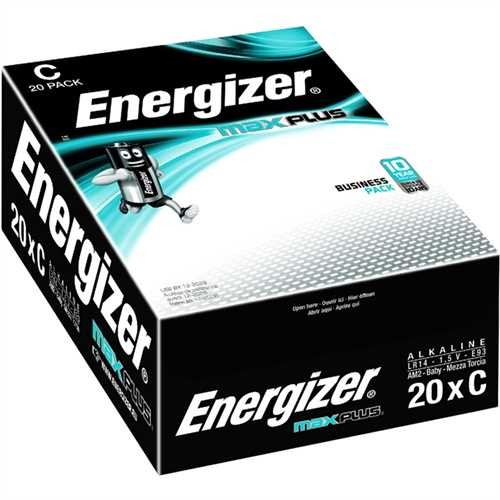 Energizer Batterie, MAX PLUS™, Alkaline, Baby, C, LR14, 1,5 V (20 Stück)