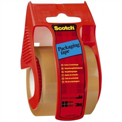 Scotch Verpackungsklebeband Classic, mit Handabroller, PP, selbstklebend, permanent, 48 mm x 20 m, b