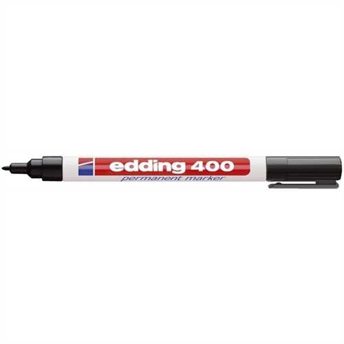 edding Permanentmarker 400, Rundspitze, 1 mm, Schreibfarbe: schwarz