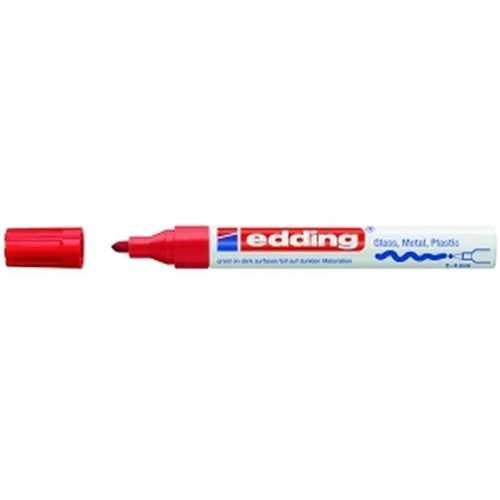 edding Lackmarker, 750, Rundspitze, 2 - 4 mm, Schreibfarbe: rot