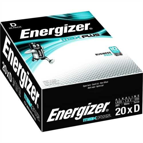 Energizer Batterie, MAX PLUS™, Alkaline, Mono, D, LR20, 1,5 V (20 Stück)