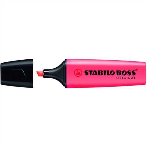 STABILO Textmarker BOSS ORIGINAL, Einweg, Keilspitze, 2 - 5 mm, Schreibfarbe: rot