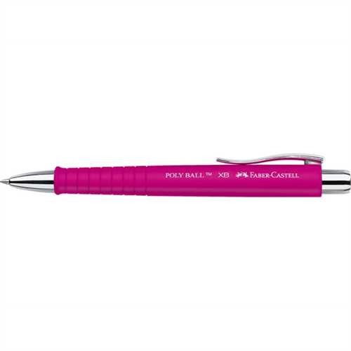 FABER-CASTELL Kugelschreiber, POLY BALL, Druckmechanik, XB, Schaftfarbe: pink, Schreibfarbe: blau