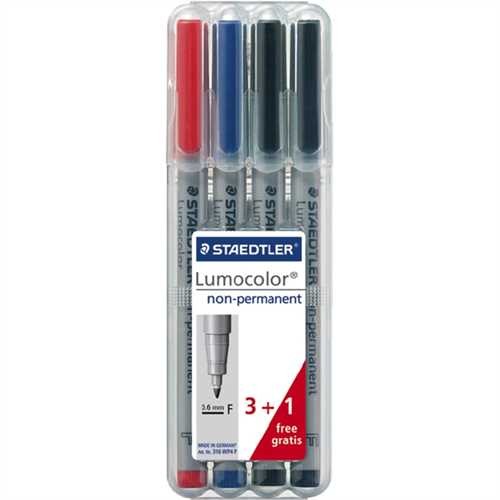 STAEDTLER OH-Stift, Lumocolor 316, F, non-permanent, 0,6 mm, Schaftfarbe: grau, Schreibfarbe: sortie