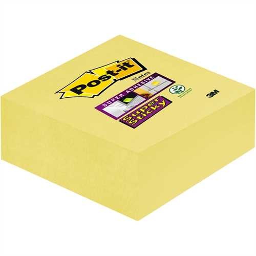 Post-it Haftnotizwürfel Super Sticky, 76 x 76 mm, gelb, 270 Blatt