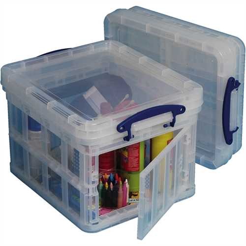 Really Useful Box Aufbewahrungsbox, klappbar, PP, 35 l, 48 x 39 x 31 cm, farblos, transparent