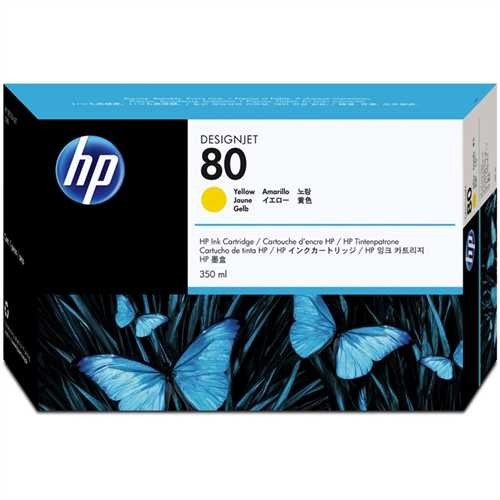 HP Tintenpatrone 80, C4848AE, original, gelb, 350 ml