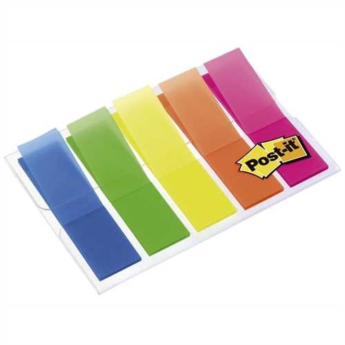 Post-it Haftmarker Index Mini 683, blau/grün/gelb/orange/pink, 5 x 20 Blatt (1 Set)