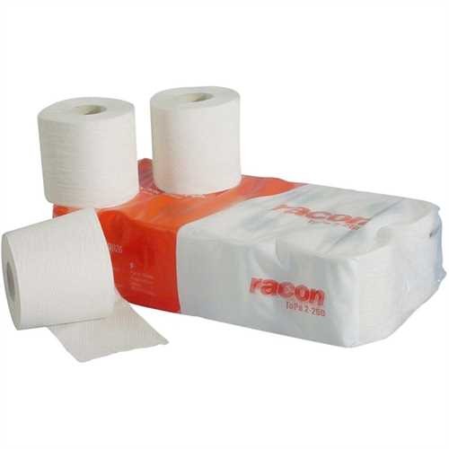 64 Rollen racon Toilettenpapier, 2lagig, 250 Blatt, 9,8 x 12,5 cm, naturweiß