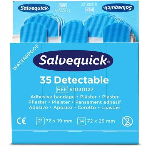 Salvequich Pflaster 51030127, detektierbar wasserfest, blau, 6 x 35 Stück