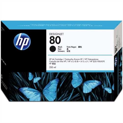 HP Tintenpatrone 80, C4871AE, original, schwarz, 350 ml