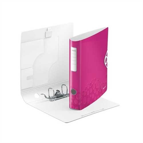LEITZ Ordner Acitve WOW, Polyfoam, SK-Rückenschild, mit Griffloch, A4, 82 mm, pink, metallic