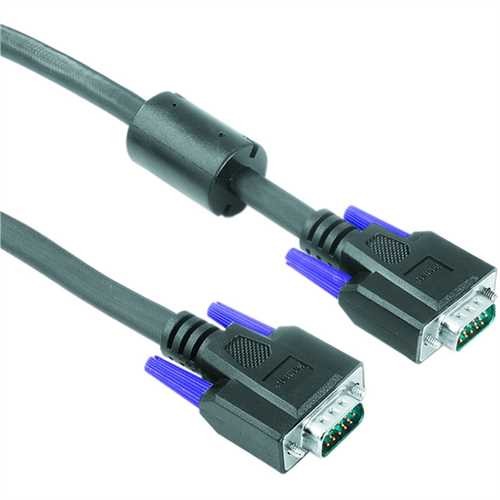 hama Verbindungskabel VGA, STP - geschirmt, 2 x VGA - Stecker/Stecker, Länge: 1,8 m, schwarz