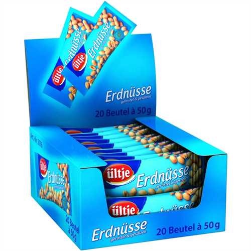 ültje Knabbergebäck Erdnüsse, geröstet und gesalzen, Karton, 20 x 50 g (1.000 g)