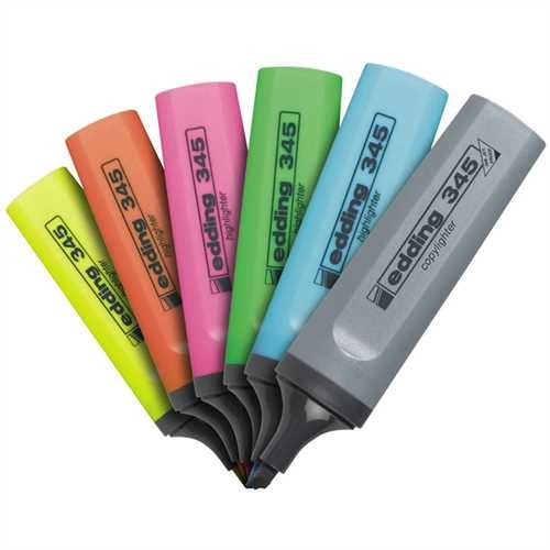 edding Textmarker 345, nachfüllbar, flach, Keilspitze, 5 mm, Schaftfarbe: in Schreibfarbe, Schreibfa