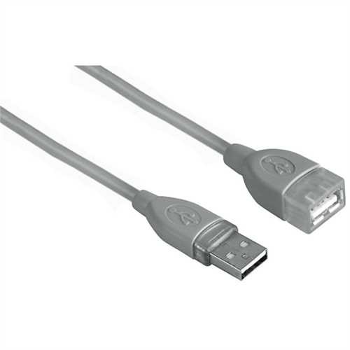 hama Verlängerungskabel, 2 x USB A - Stecker/Buchse, Länge: 1,8 m, grau