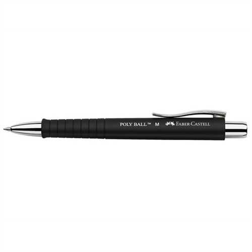 FABER-CASTELL Kugelschreiber, POLY BALL, Druckmechanik, M, 0,5 mm, Schaftfarbe: schwarz, Schreibfarb