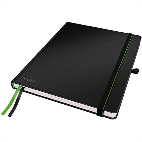 LEITZ Notizbuch Complete, liniert, 187 x 244 mm, 100 g/m², Einbandfarbe: schwarz, 80 Blatt