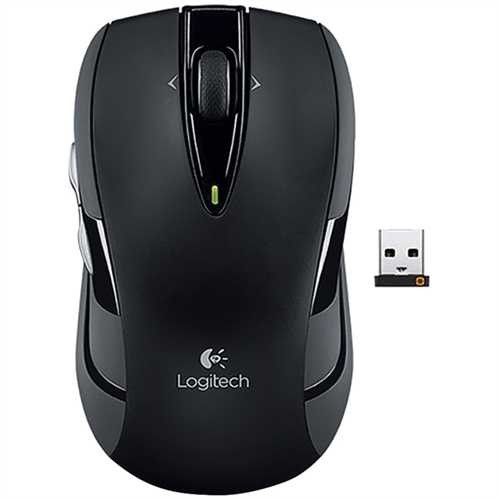 Logitech Maus M545, 7 Tasten, mit Scrollrad, kabellos, 2,4 GHz Technologie, USB, schwarz