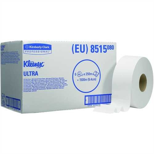 KLEENEX Toilettenpapier Ultra Toilet Tissue, Jumbo Rolle, Tissue, 2lagig, auf Rolle, 1.250 Blatt, 9,