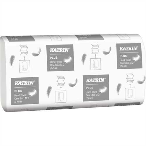 KATRIN Papierhandtuch One Stop M 2 Easy Flush, Interfold, 20,6 x 25 cm, weiß (3.045 Blatt)