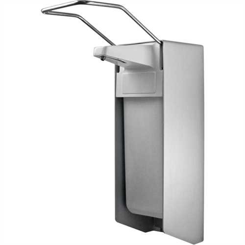 TEMDEX Seifenspender, für Euroflasche 1.000 ml, Aluminium, 9,4 x 23 x 32 cm, silber