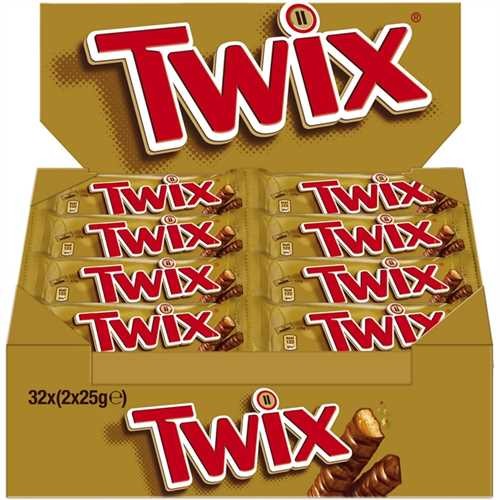 Twix Schokoladenriegel, Single-Pack, 32 x 50 g (1.600 g)