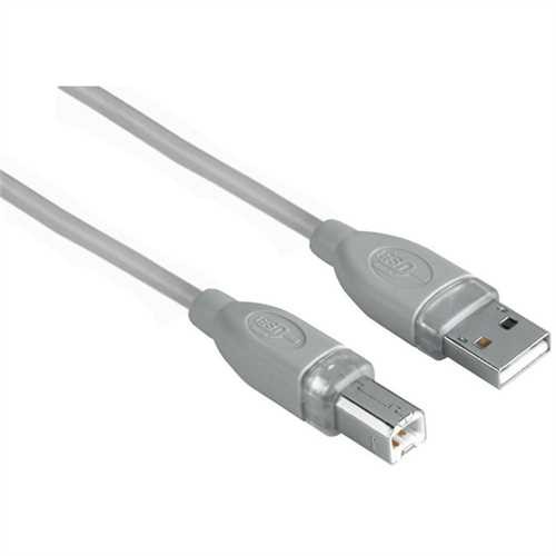 hama Anschlusskabel, USB A/USB B - Stecker/Stecker, Länge: 1,8 m, grau