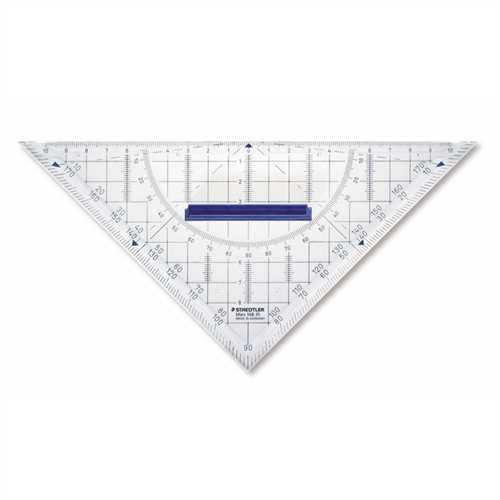 STAEDTLER Geodreieck Mars, Kunststoff, mit abnehmbarem Griff, Hypotenuse: 22 cm