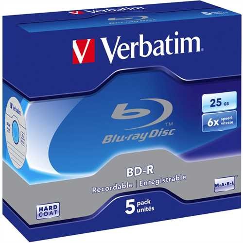 Verbatim Blu-ray Disc™, Jewelcase, einmalbeschreibbar, 25 GB, 6 x (5 Stück)