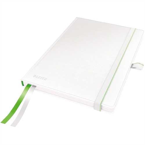 LEITZ Notizbuch Complete, kariert, A5, 100 g/m², Einbandfarbe: weiß, 80 Blatt