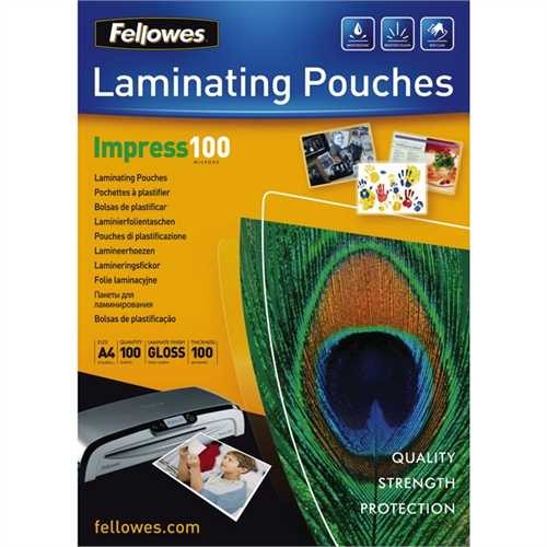 Fellowes Laminiertasche, A4, 210 x 297 mm, 0,1 mm (100 Stück)