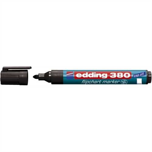 edding Flipchartmarker 380, Rundspitze, 1,5 - 3 mm, Schreibfarbe: schwarz