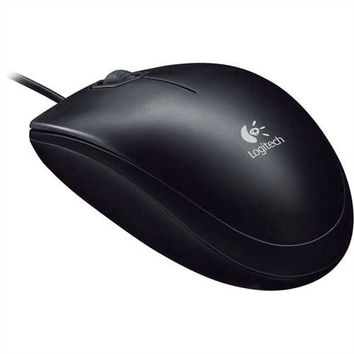 Logitech Maus B100, optisch, 3 Tasten, mit Scrollrad, USB 2.0, schwarz