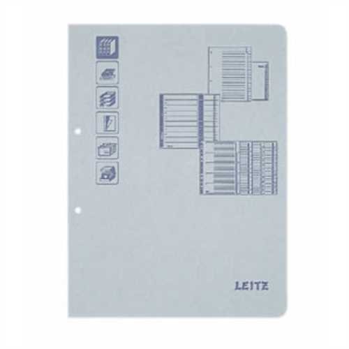LEITZ Deckblatt, Kraftkarton (RC), 160 g/m², 2fach Lochung, A4, grau (100 Stück)